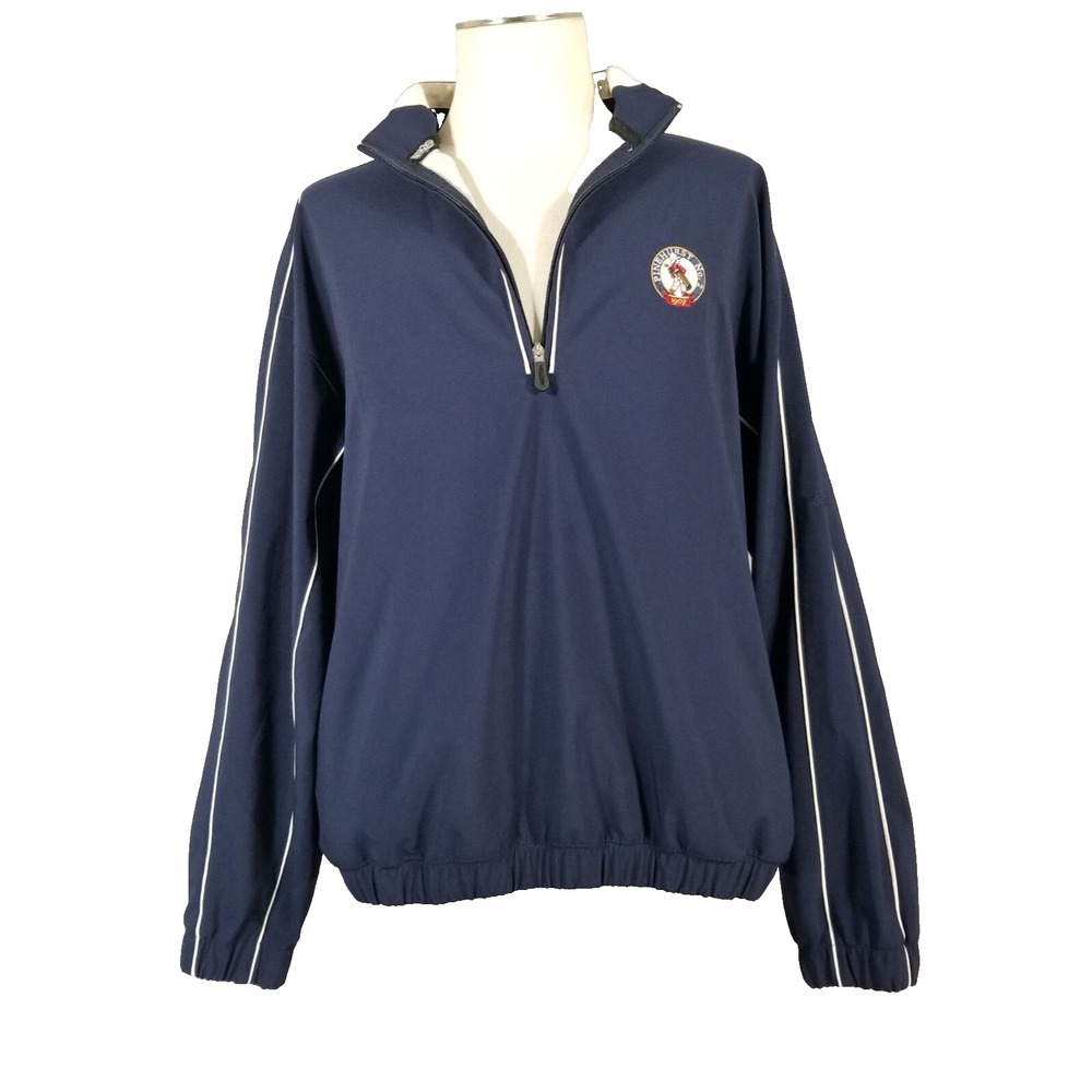 Straight Down golf sweater jacket 1/4 zip pullover men's large Blue Pinehurst